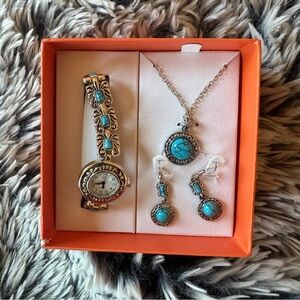 Turquoise and Silver Jewelry Set